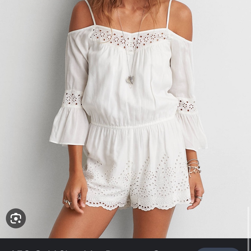 American eagle white romper size small